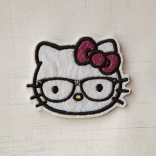 5cm, Hello Kitty Big Head with Eye Glasses Iron On Patch
