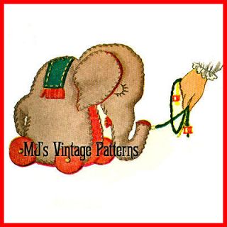 Ellie the Elephant ~ Vintage Pull Toy Pattern
