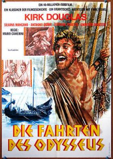   Die Fahrten des Odysseus, one sheet poster, 1954, Kirk Douglas