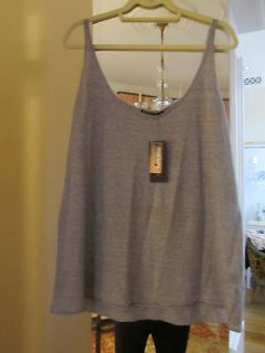 DONNA KARAN COLLECTION easy cashmere gray knit tank top NWT $495