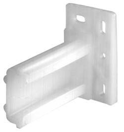 Plastic rear mounting bracket for epoxy cabinet drawer slide, 2.375