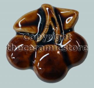 Porcelain Cherry Shaped Kitchen Cupboard Knobs 40mm