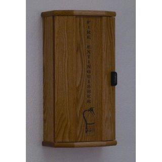 Wooden Mallet Fire Extinguisher Cabinet with Engraved Door Panel