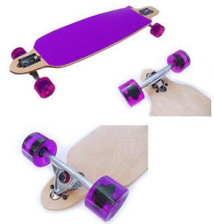 New MAPLE DROP THROUGH Complete Skateboard LONGBOARD THRU Purple 9