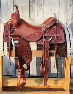 Don Rich Custom Cutting Saddle 16 3/4 Slick Seat Chocolate Leather