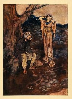 1907 Tipped In Print Edmund Dulac Arabian Nights Persian Costume 1001