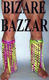 Yellow Z & Pink Z Fringed Wrestling Boot Covers /or Fringed Wrestling