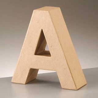 Cardboard Letter A 3D Paper Mache Craft Free Standing Brown Buff