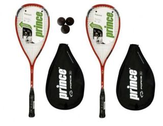 Prince Lumina Force Squash Rackets + 3 x Dunlop Squash Balls RRP £90