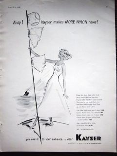 1949 Vintage KAYSER Nylon Slip Lingerie Underwear Womens Fashion Ad