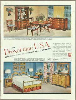 Drexel Furniture 1954 print ad / vintage magazine ad, large 10 x 13
