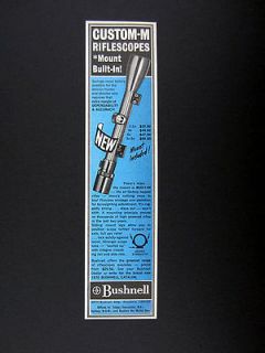 Bushnell Custom M Riflescopes rifle gun scope 1970 print Ad
