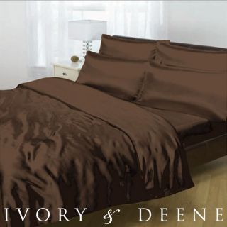 Soft Silk Feel CHOCOLATE BROWN SATIN KING Size Doona Duvet Quilt Cover