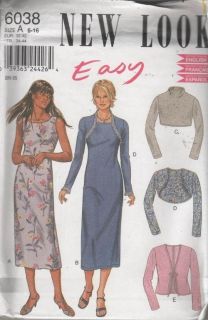 Sewing Pattern 6038 New Look Ladies Dress with Bolero Jacket 6 8 10 12