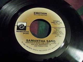 Samantha Sang 7 45rpm Emotion b/w When Love is Gone