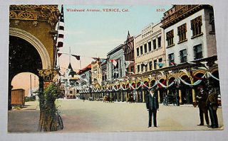 Windward Av Venice CA Postcard 8537 Postmark Earl Ingalls Genealogy