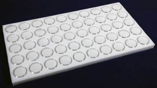 50 White Gem Jar Gemstone Tray Insert Container Pad