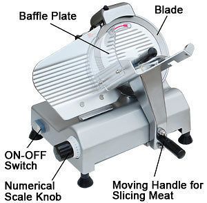 10 Blade Electric Meat Slicer 240w 530RPM Deli Food Cheese Veggies