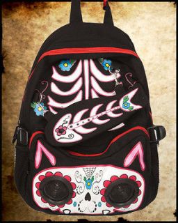  Boom Box Speaker Backpack Bag Cat Fish Punk Rock Emo Japanese I