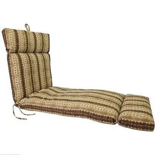 Light Brown & Dark Brown French Edge Chaise Lounge Cushion 22 x 72 x
