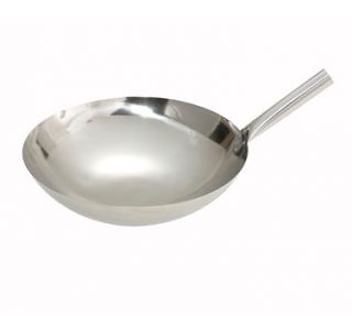 Winco WOK 16N Chinese Wok, 16, 1.2 mm Thick, Riveted Joint, Mirror