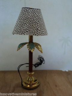 Miniature Palm Tree Lamp/W Leopard Shade/Electrif ied