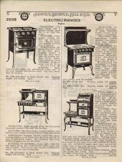 1922 Hughes Antique electric stove Vintage Print Ad ;;;