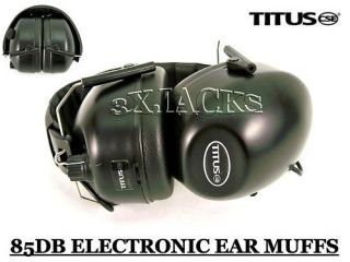 NEW TITUS ELECTRONIC EAR MUFFS 85DB SHOOTING RANGE B 1