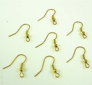 Wholesale 100pcs copper golden plated earring hook coil ear wireKa1