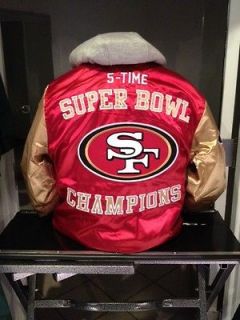 San Francisco 49ers 5 Time Old School Satin Super Bowl Champs Jacket