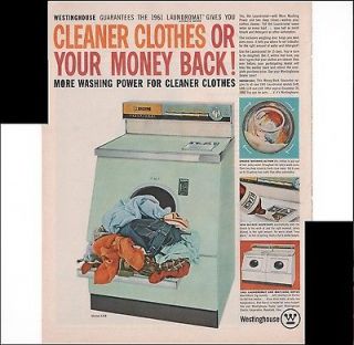 Washing Machine Cleaner Clothes 1960 Home Antique Advertisement