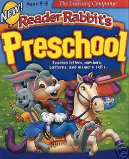 Reader Rabbit Preschool kids software cd ages 3 5, Win  98/XP/Vista/7