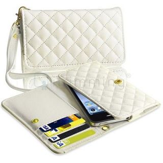 Elegant White Phone Leather Wallet Case Cover For iPod Touch 4 4G 4th