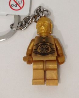 Brand New LEGO Star Wars Gold C3 PO Minifigure Key Chain Tag Limited