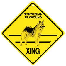 Norwegian Elkhound Xing caution Crossing Sign dog Gift