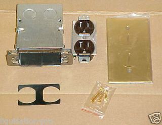 New Lew Electric SWB 2 Brass Floor Plate Receptacle Assembly