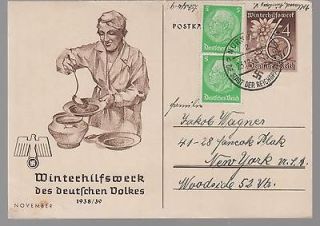 1938 Germany postcard Illustrated Cover Winterhilfe winter aid
