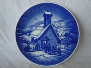 WEIHNACHTEN 1976 BAREUTHER BAVARIA GERMANY CHRISTMAS BLUE PLATE CHAPEL