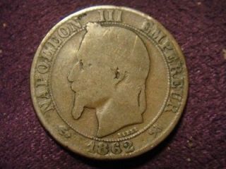 Antique/Vintag e Coin Italian/French ? 1862 Napoleon III Emperor