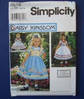 Simplicity Pat Daisy Kingdom #8616 Sz 5,6,7,8 Childs Dress 18 Doll