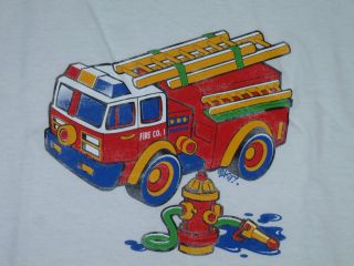 Fireman   Fire Truck Youth T Shirt   (Sizes XS, S, M, or Mens S)