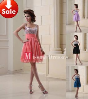 Strap Coral Beads Chiffon Short Homecoming Party Prom dresses 2013