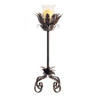 Gorgeous Flameless Candleholder W/ LED Candle Leaf Unique Bronze Lamp