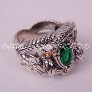 OF THE RINGS ARAGORNS RING OF BARAHIR PLATINUM PLATED MENS SIZE 7 13