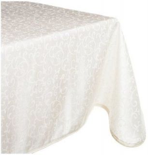 NEW Lenox Opal Innocence 60 by 84 Inch Oblong Tablecloth White