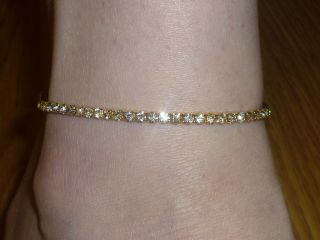 Gold Tone Rhinestone Anklet / Ankle Bracelet Elasticated *NEW*