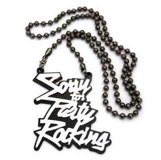 NEW SORRY FOR PARTY ROCKING PENDANT LMFAO 36 WITH 6mm CHAIN NECKLACE