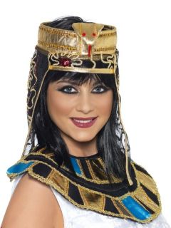 Fancy Dress Cleopatra Egyptian Beaded Headdress with Snake 37084