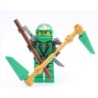 LEGO NINJAGO MINIFIGURE LLOYD ZX GREEN NINJA +WEAPONS PACK 9574 9450