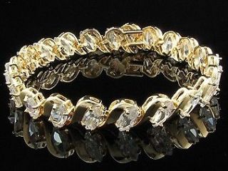 Designer Inspired 18ct Gold Finished Lab Created Diamond Bracelet Gift